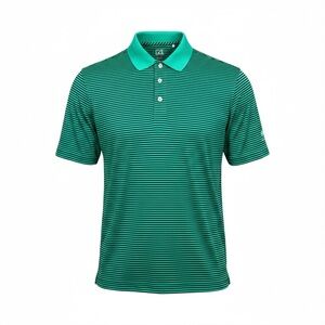 Cutter & Buck Polo Shirt Mens XL Green Stripe CB DryTec Craft Farms Golf Club